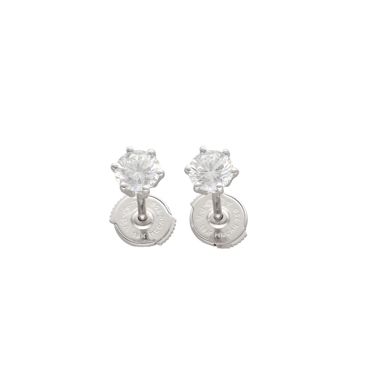 Boucles d'oreilles Puces en or blanc et diamants