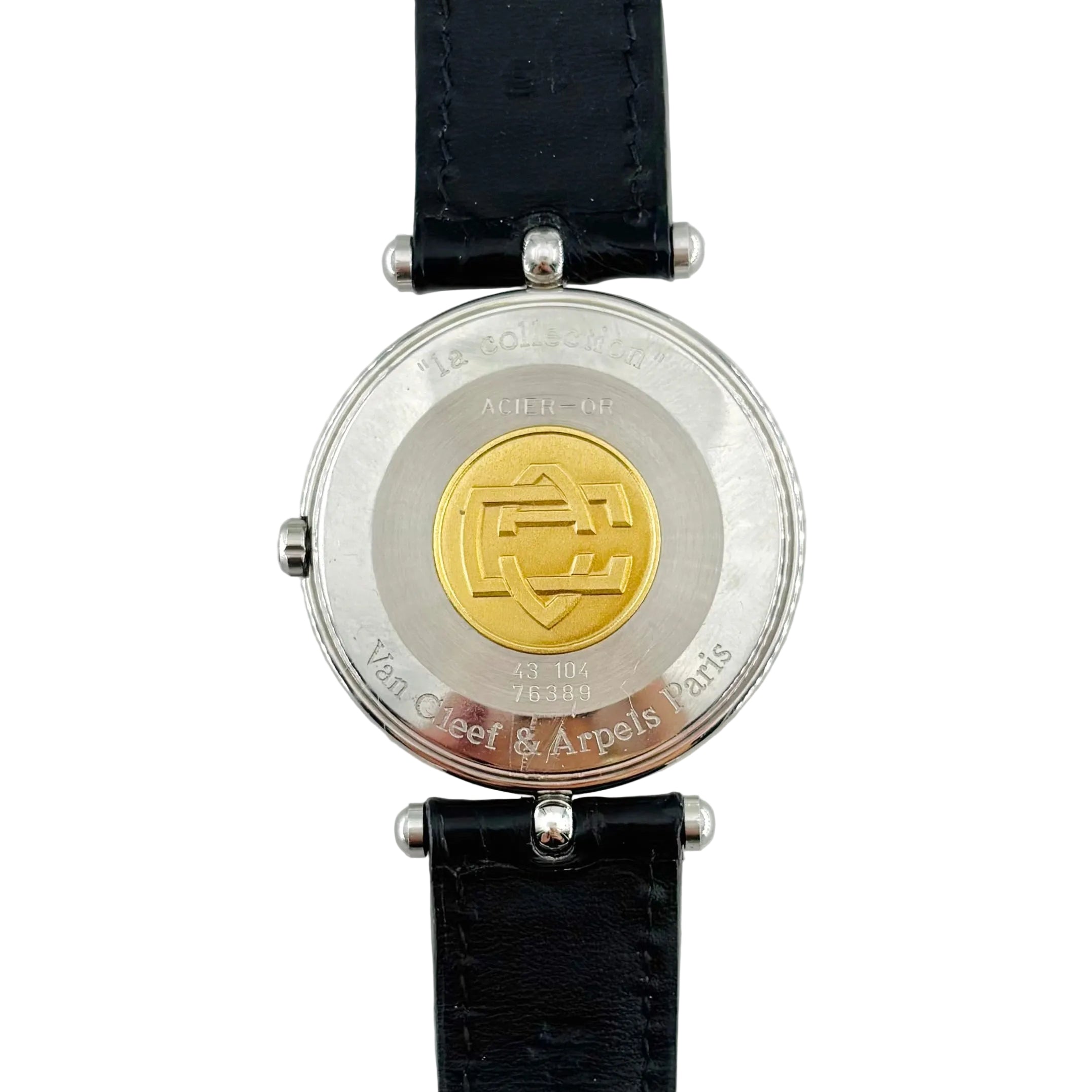 Montre VAN CLEEF & ARPELS "La Collection" en or jaune, acier et cuir