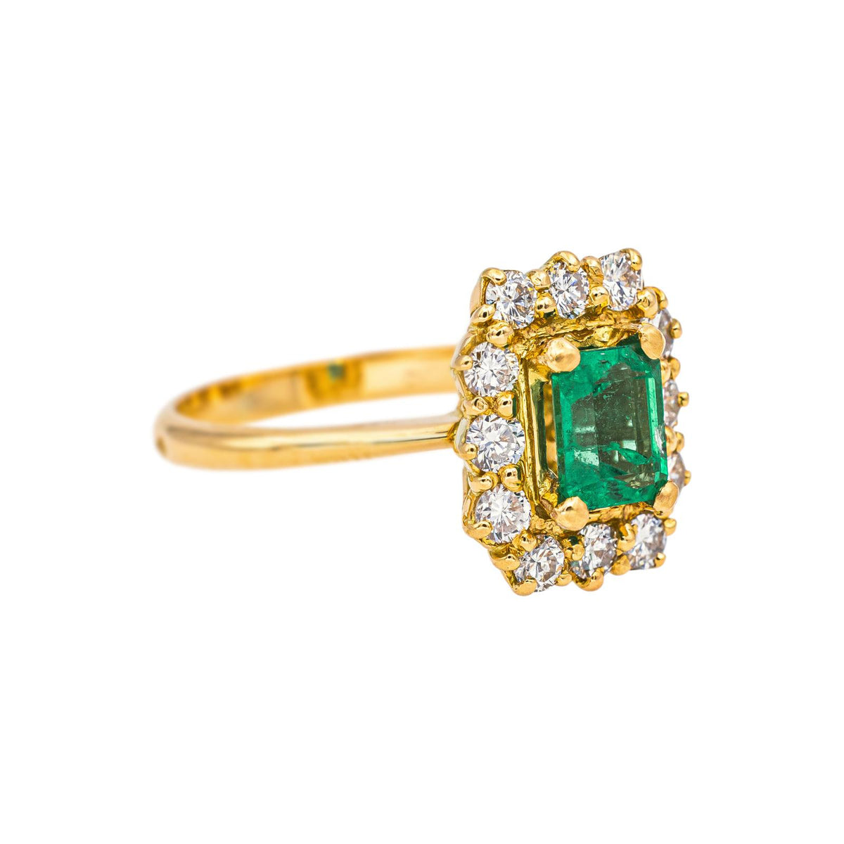 Bague  Pompadour Or jaune Emeraude