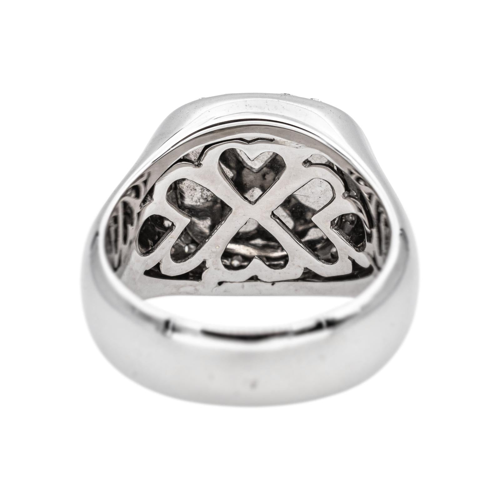 Bague Chevalière Or blanc Onyx