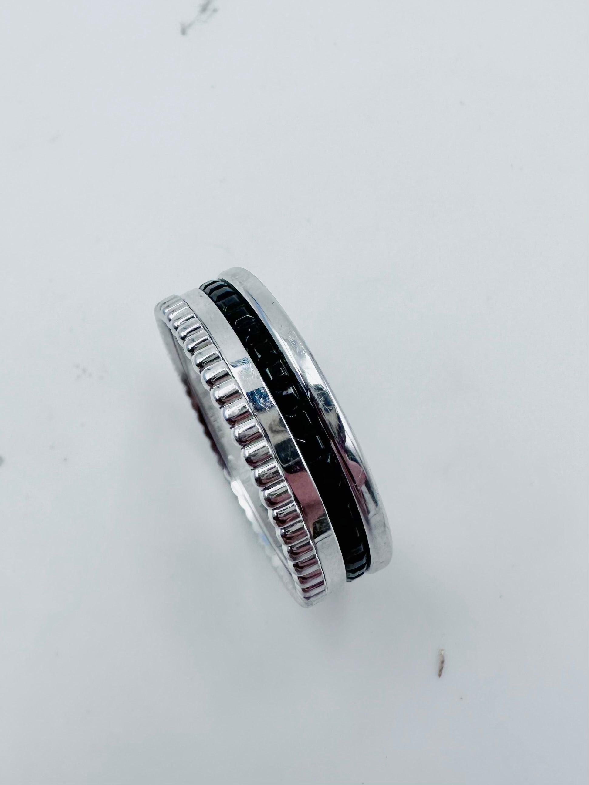 Bague BOUCHERON "Quatre Black Edition" en or blanc et PVD noir