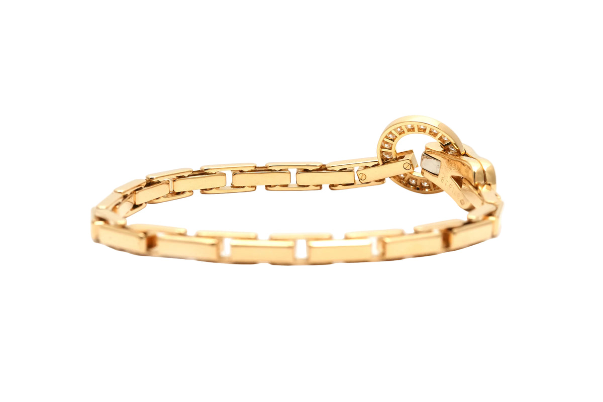 Bracelet Maille CARTIER "Agrafe" en or jaune et diamants