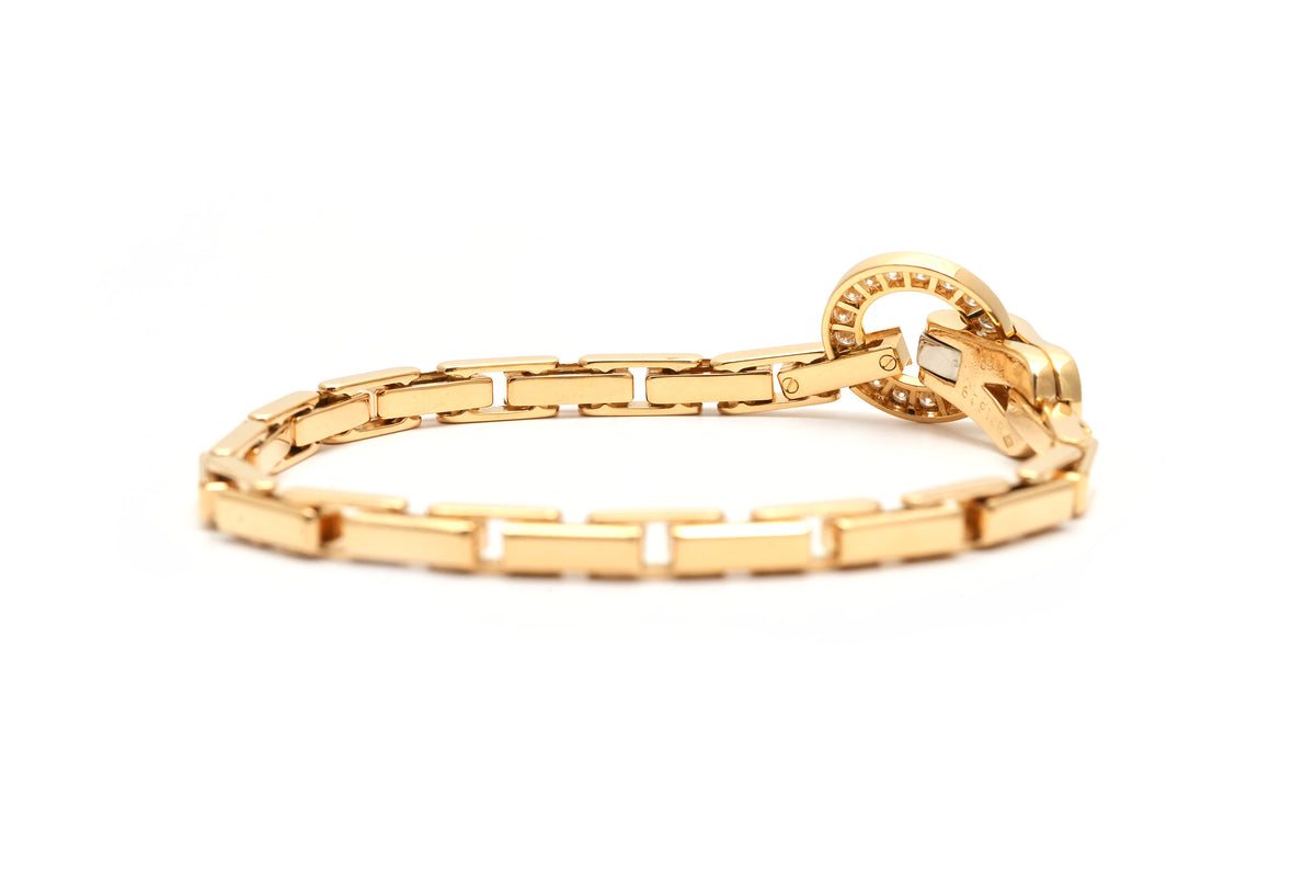 Bracelet Maille CARTIER Agrafe en or jaune et diamants