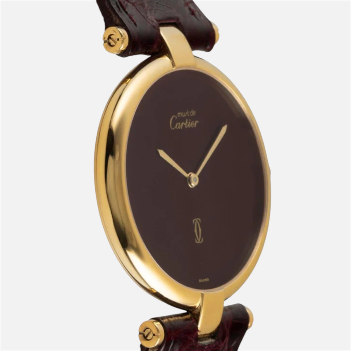 Montre CARTIER "Vendôme" en vermeil et cuir