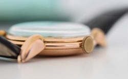 Montre ROLEX "Chronomètre" en or rose, acier et cuir