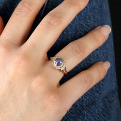Bague en or rose, saphiret diamants