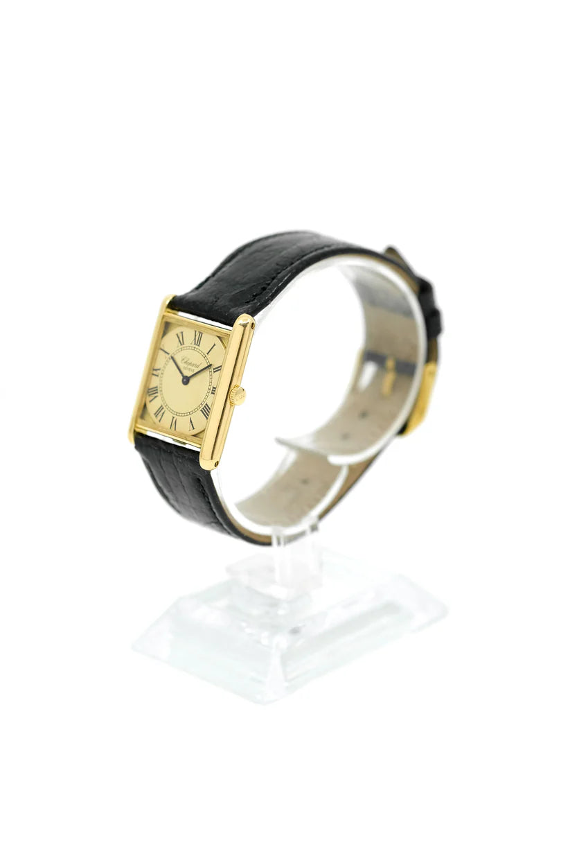 Montre CHOPARD "Tank" en or jaune et cuir