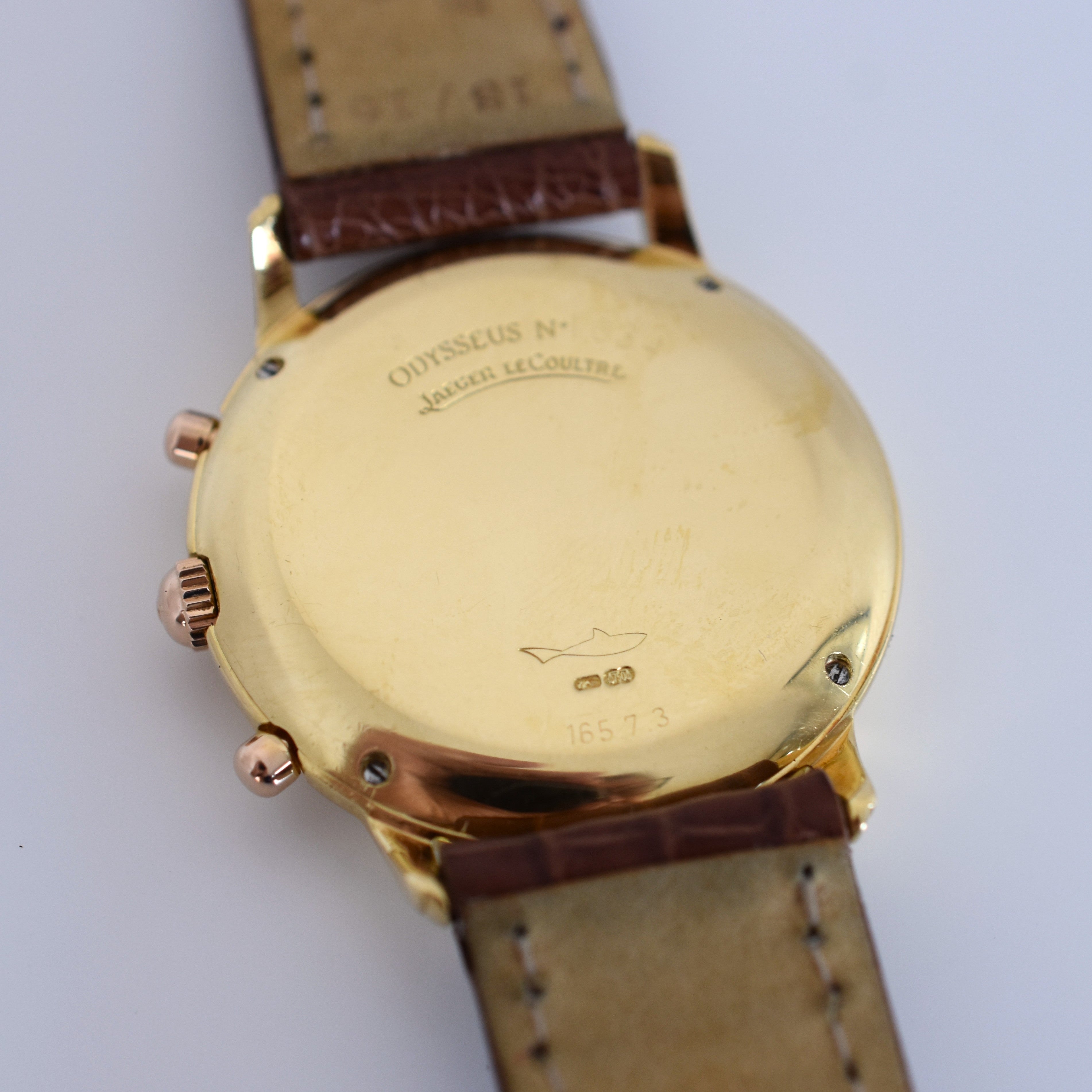 Montre  JAEGER-LECOULTRE "Odysseus" en or jaune, or rose et cuir