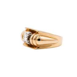 Bague Tank en or rose, platine et diamant