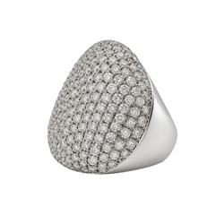 Bague Pavée en or blanc et diamants