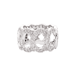 Bague Cartier, "C de Cartier", or blanc, diamants.