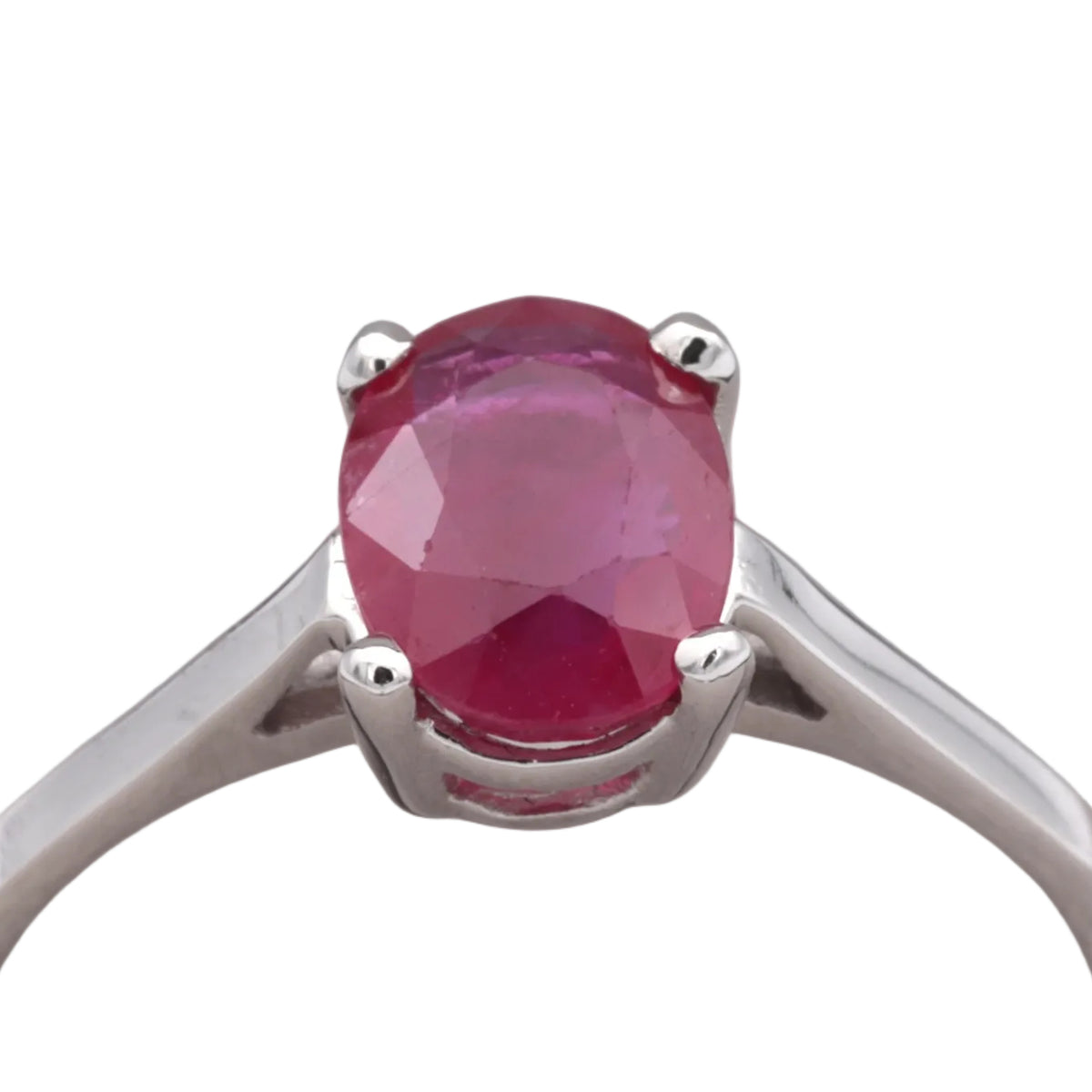 Bague Solitaire en or blanc et rubis