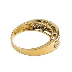 Bague Bandeau en or jaune et diamants