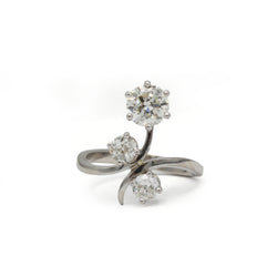 Bague en or blanc et diamants