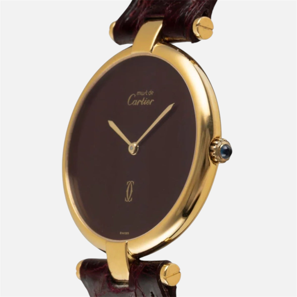 Montre CARTIER "Vendôme" en vermeil et cuir