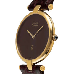 Montre CARTIER "Vendôme" en vermeil et cuir