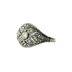 Bague Dôme en or blanc et diamants