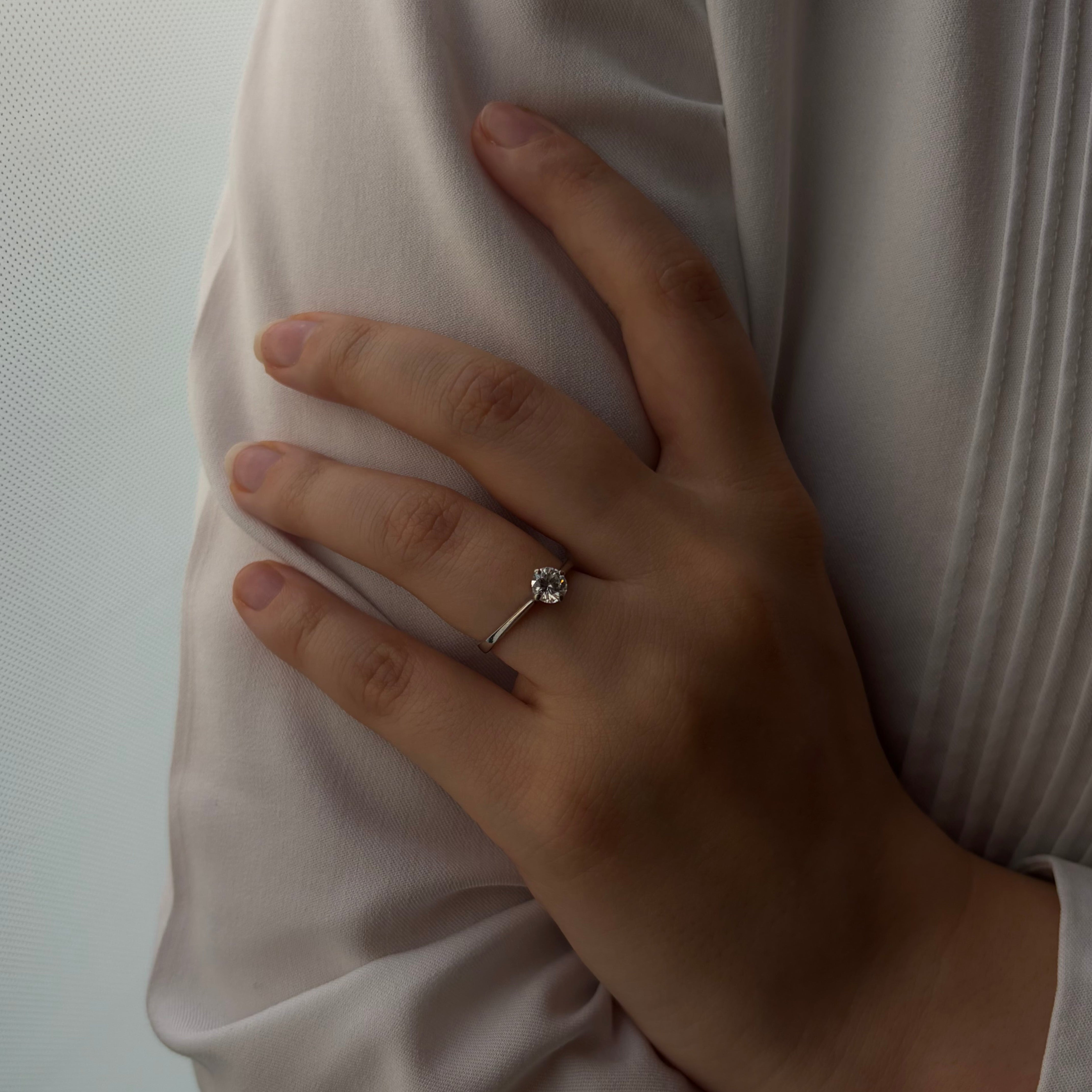 Bague Solitaire en or blanc et diamant
