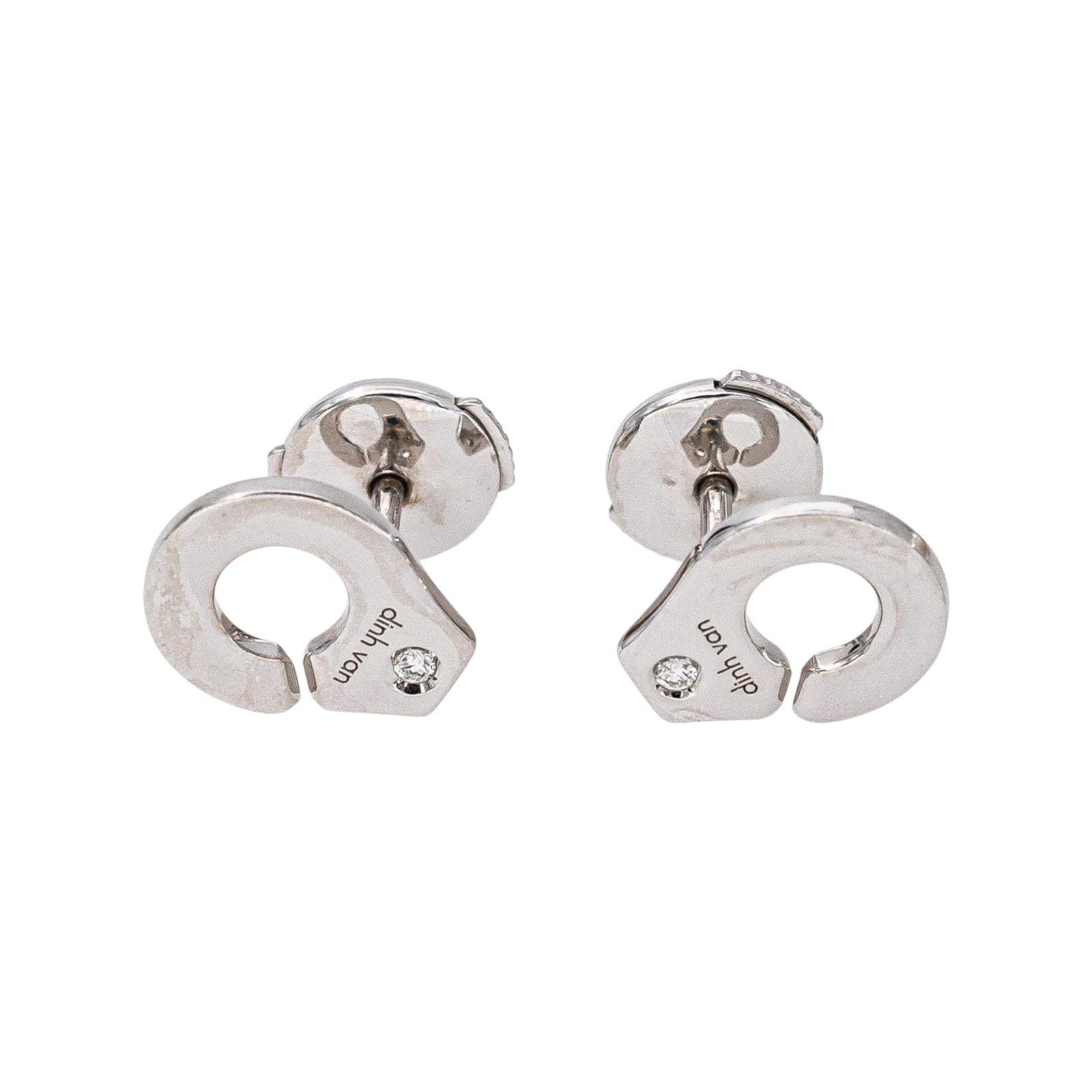 Dinh Van Boucles d'oreilles Menottes Or blanc Diamant