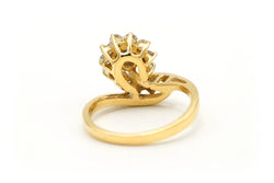 Bague Entourage en or jaune, saphir et diamants