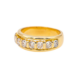 Bague Demi-alliance  Or jaune Diamant