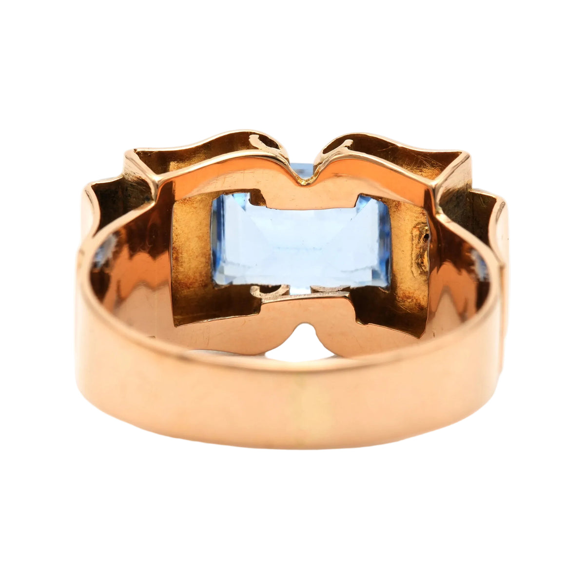 Bague Tank en or jaune, spinelle et diamants