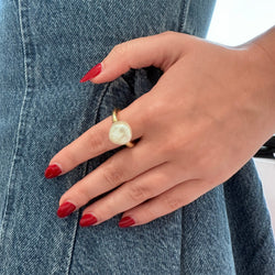 Bague Solitaire en or jaune et perle