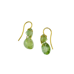 Boucles d'oreilles Pendantes MARIE-HÉLÈNE DE TAILLAC "Gem Incandescence" en or jaune et tourmaline verte