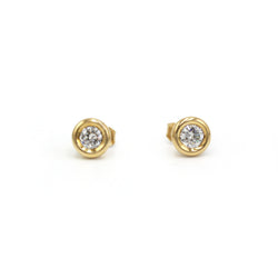 Boucles d'oreilles en or jaune & diamants