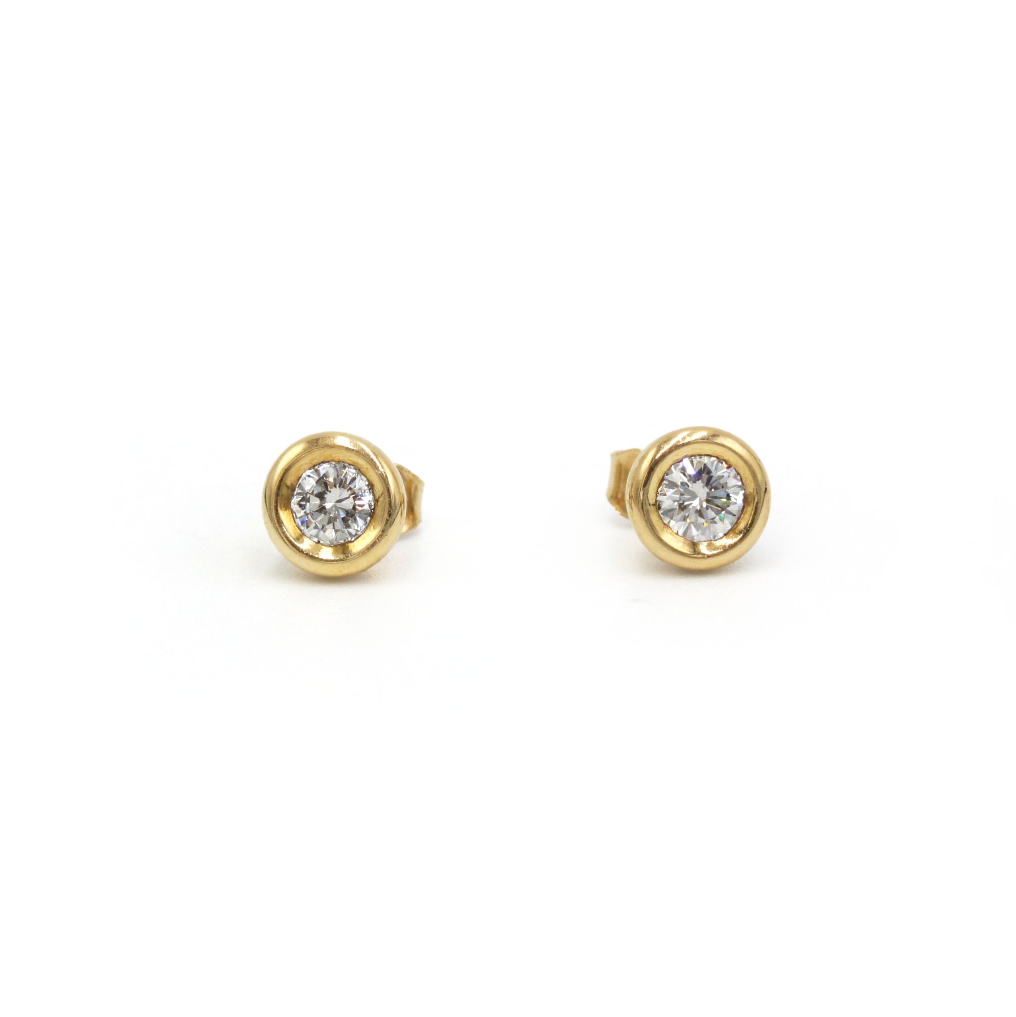 Boucles d'oreilles en or jaune & diamants