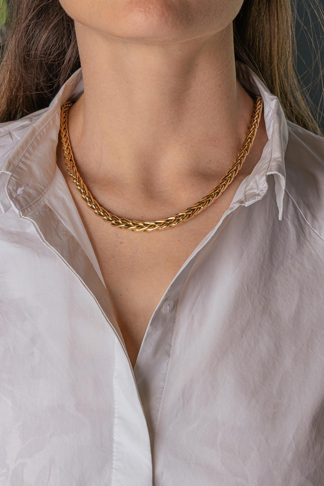 Collier Maille palmier Or jaune