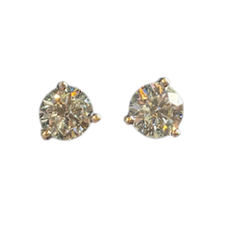 Boucles d'oreilles Puces en or blanc et diamants