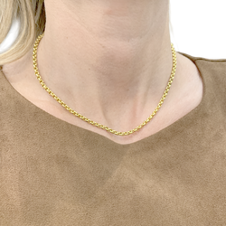 Collier maille jaseron, or jaune.