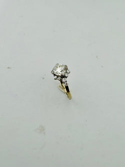 Bague Solitaire en platine, or blanc et diamants