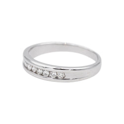 Bague Demi-alliance Or blanc Diamant