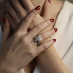 Bague Pavée en or blanc et diamants