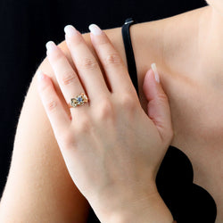 Bague Tank en or rose et saphir
