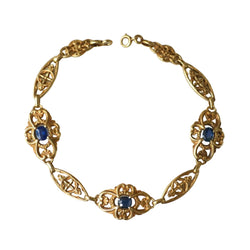Bracelet Maille en or jaune et saphirs