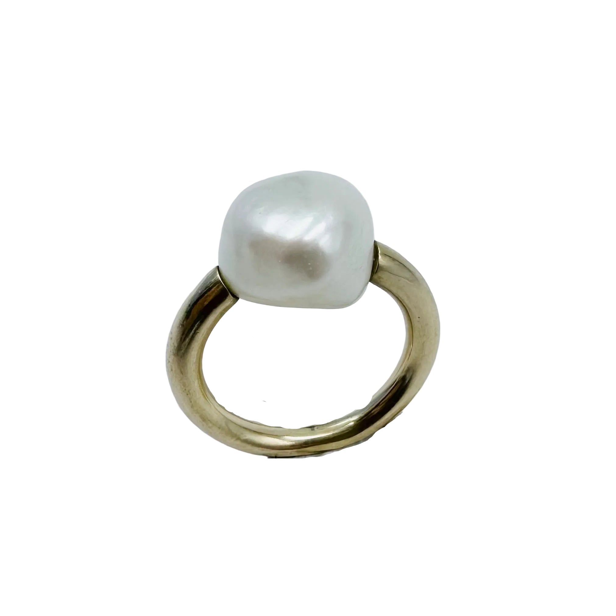 Bague Solitaire en or jaune et perle