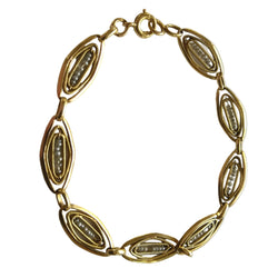 Bracelet Maille en or jaune et perles