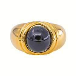 Bague  Dôme Or jaune  Œil de tigre