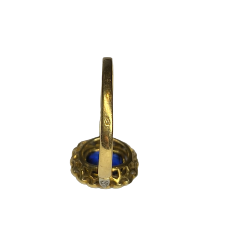 Bague Entourage en or jaune, saphir et diamants