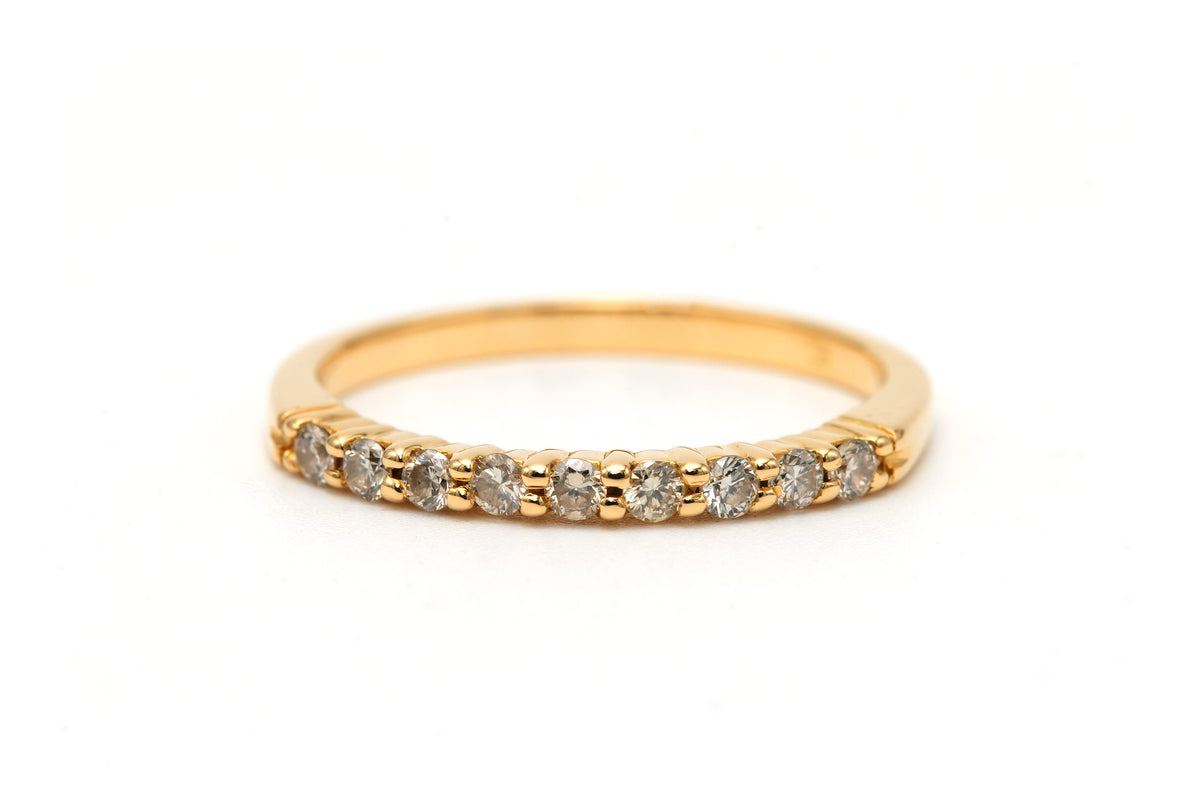 Bague Alliance en or jaune et diamants
