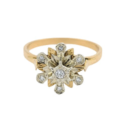 Bague Marguerite en or jaune et diamants