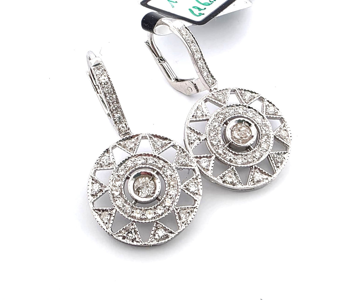 Boucles d'oreilles Pendantes en or blanc et diamants