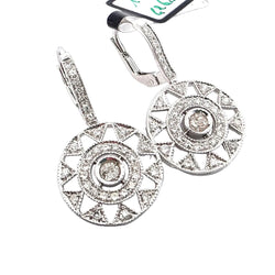 Boucles d'oreilles Pendantes en or blanc et diamants