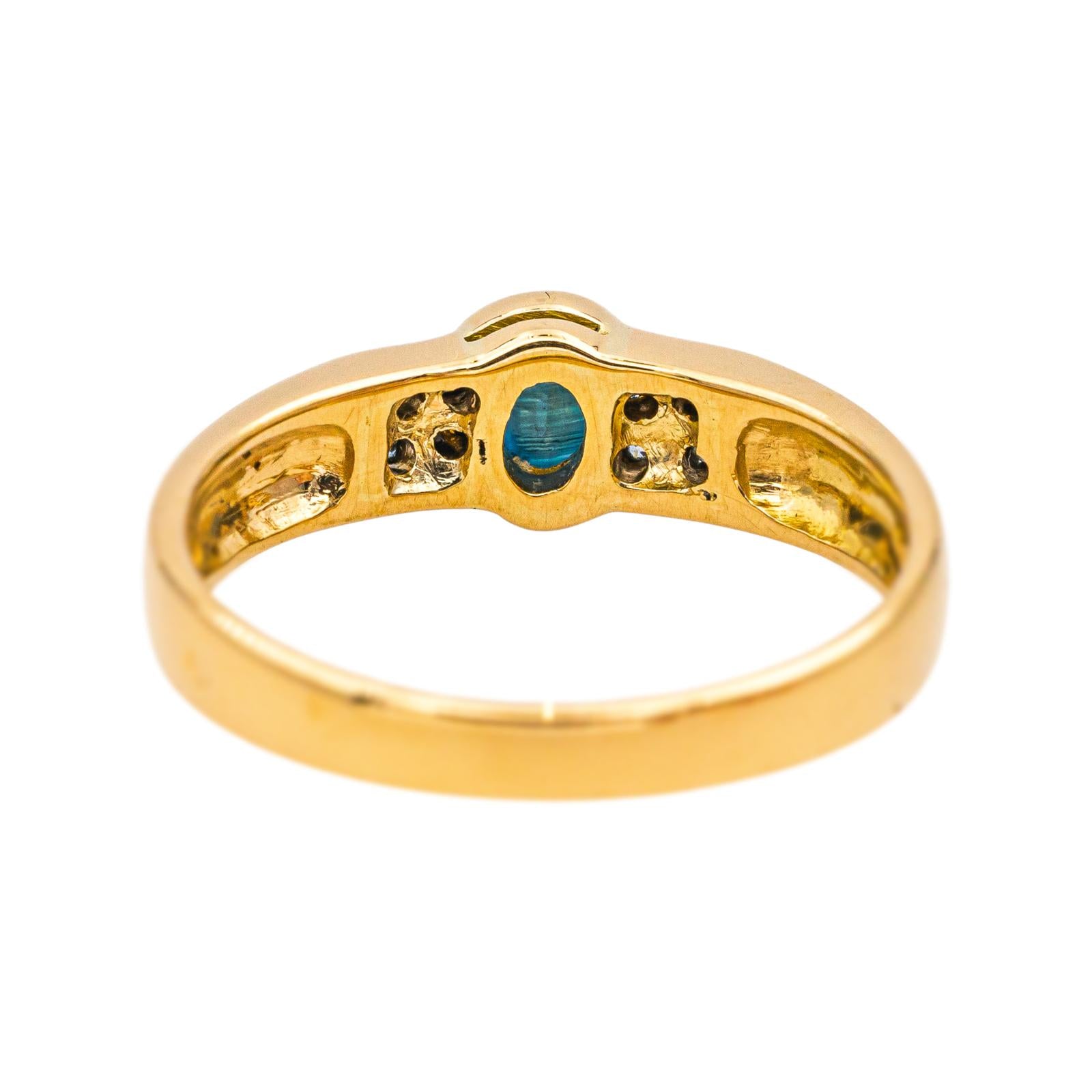 Bague  Or jaune Saphir 