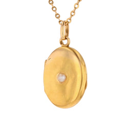 Médaillon en or jaune et perle