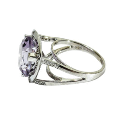 Bague Solitaire MAUBOUSSIN "Mes coules à toi" en or blanc, améthyste et diamants