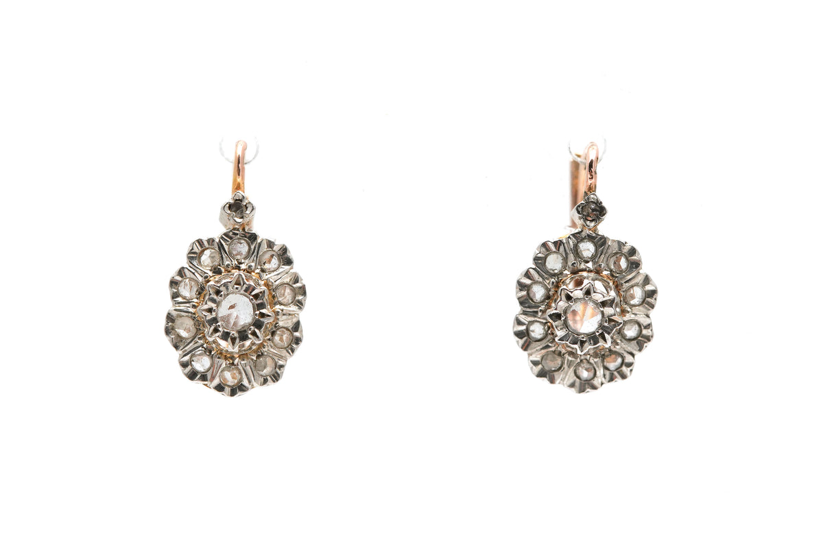 Boucles d'oreilles Dormeuses en or jaune et diamants